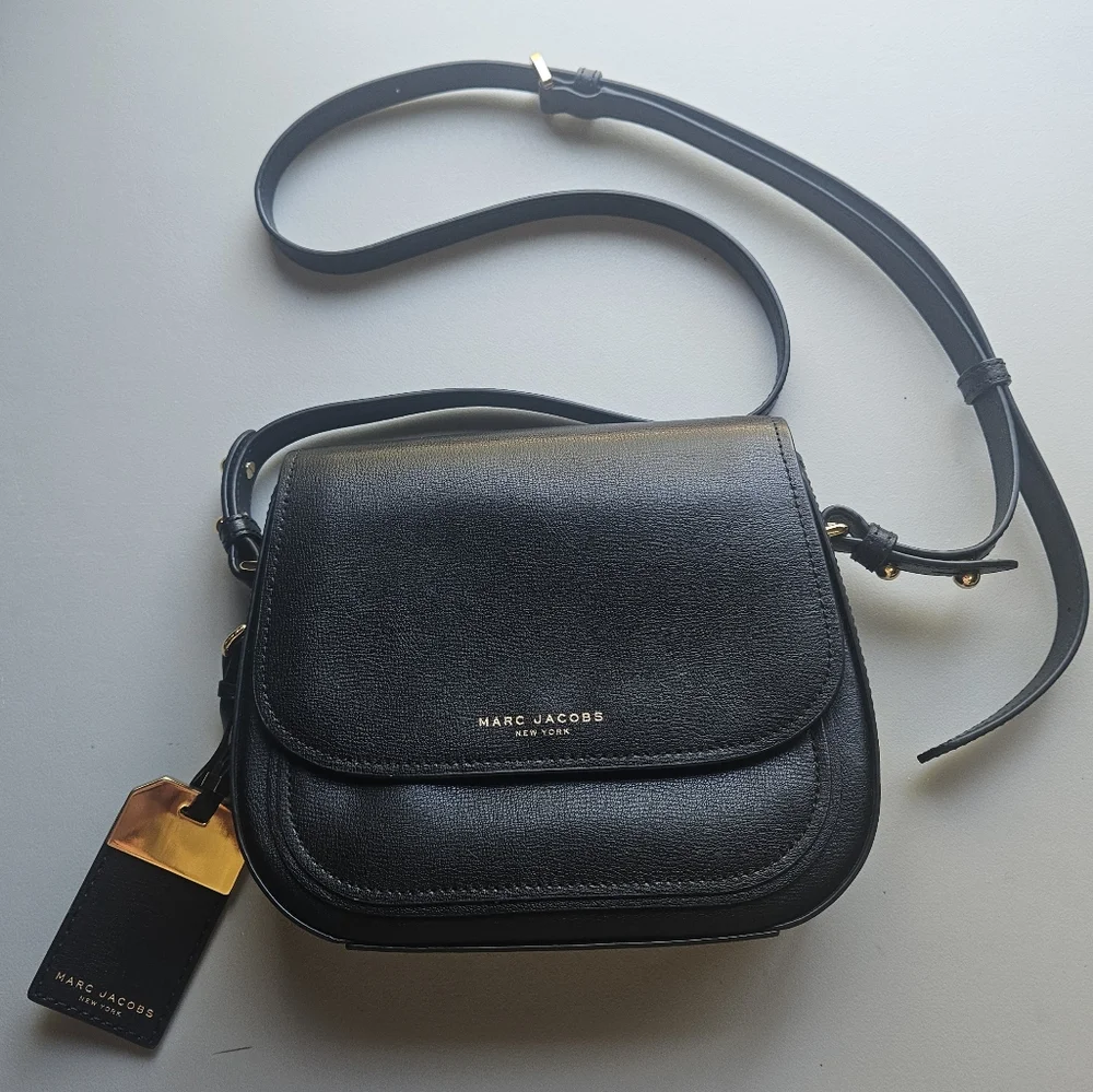 Marc Jacobs New York Mini Rider Leather Crossbody Bag In Black - Picture 2 of 7